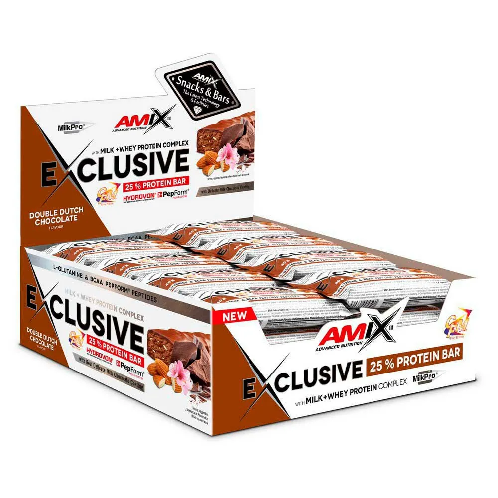 Amix Exclusive Proteinriegelbox Doppelte Schokolade 40g 12 Einheiten, One size Amix Exclusive Proteinriegelbox Doppelte Schokolade 40g 12 Einheiten, One size