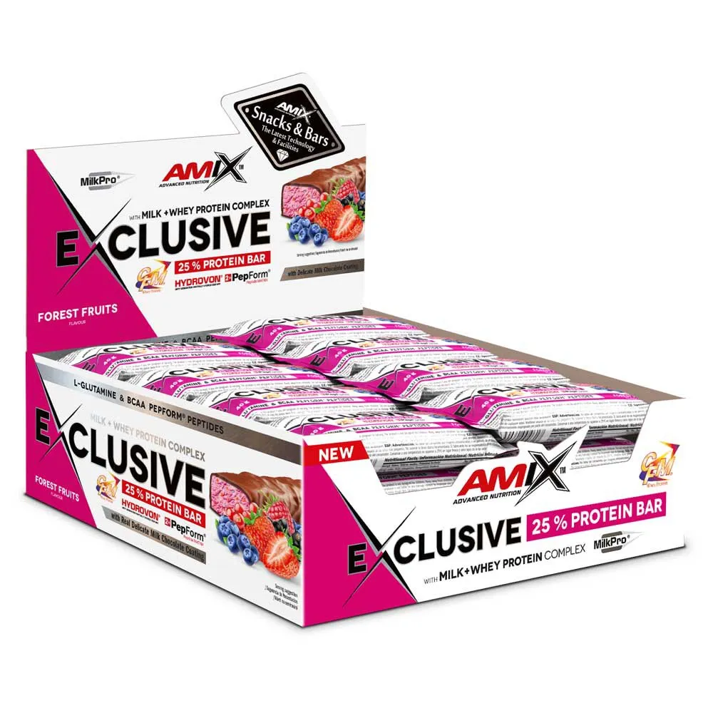 Amix Exclusive Proteinriegelbox Wildbeeren 40g 24 Einheiten, One size Amix Exclusive Proteinriegelbox Wildbeeren 40g 24 Einheiten, One size