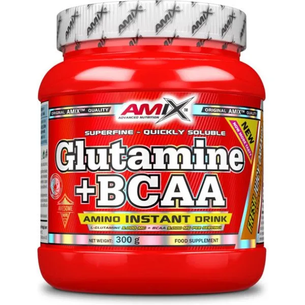 Amix Glutamin Bcaa-pulver 300g, White, One Size Amix Glutamin Bcaa-pulver 300g, White, One Size
