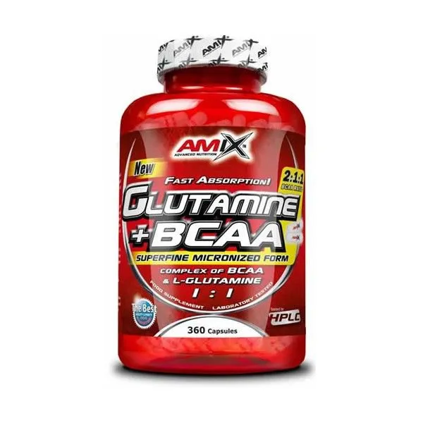 Amix Glutamina Bcaa Kapseln 360 Einheiten, White, One Size Amix Glutamina Bcaa Kapseln 360 Einheiten, White, One Size