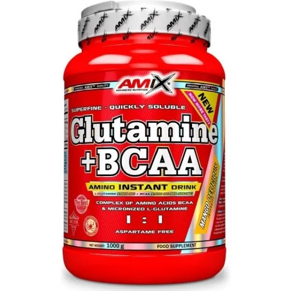 Amix Glutaminpulver Bcaa & Zitrone Limette 1000g, White, One Size Amix Glutaminpulver Bcaa & Zitrone Limette 1000g, White, One Size
