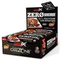 Amix Low Carb Zerohero Proteinriegelbox Doppelte Schokolade 65g 15 Einheiten Amix Low Carb Zerohero Proteinriegelbox Doppelte Schokolade 65g 15 Einheiten
