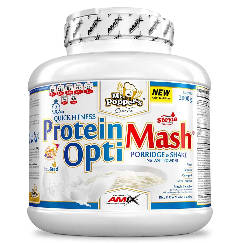 Amix Mr Poppers Optimash Proteinpulver Für Getränke Doppelte Schokolade 2kg, One size Amix Mr Poppers Optimash Proteinpulver Für Getränke Doppelte Schokolade 2kg, One size