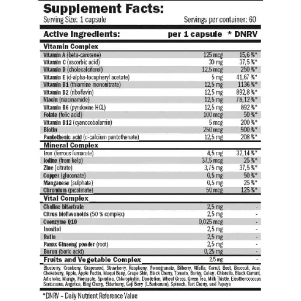 Amix Multi Hd Liquid Vitamines Tabletten 60 Einheiten, Uncolor, One Size Amix Multi Hd Liquid Vitamines Tabletten 60 Einheiten, Uncolor, One Size