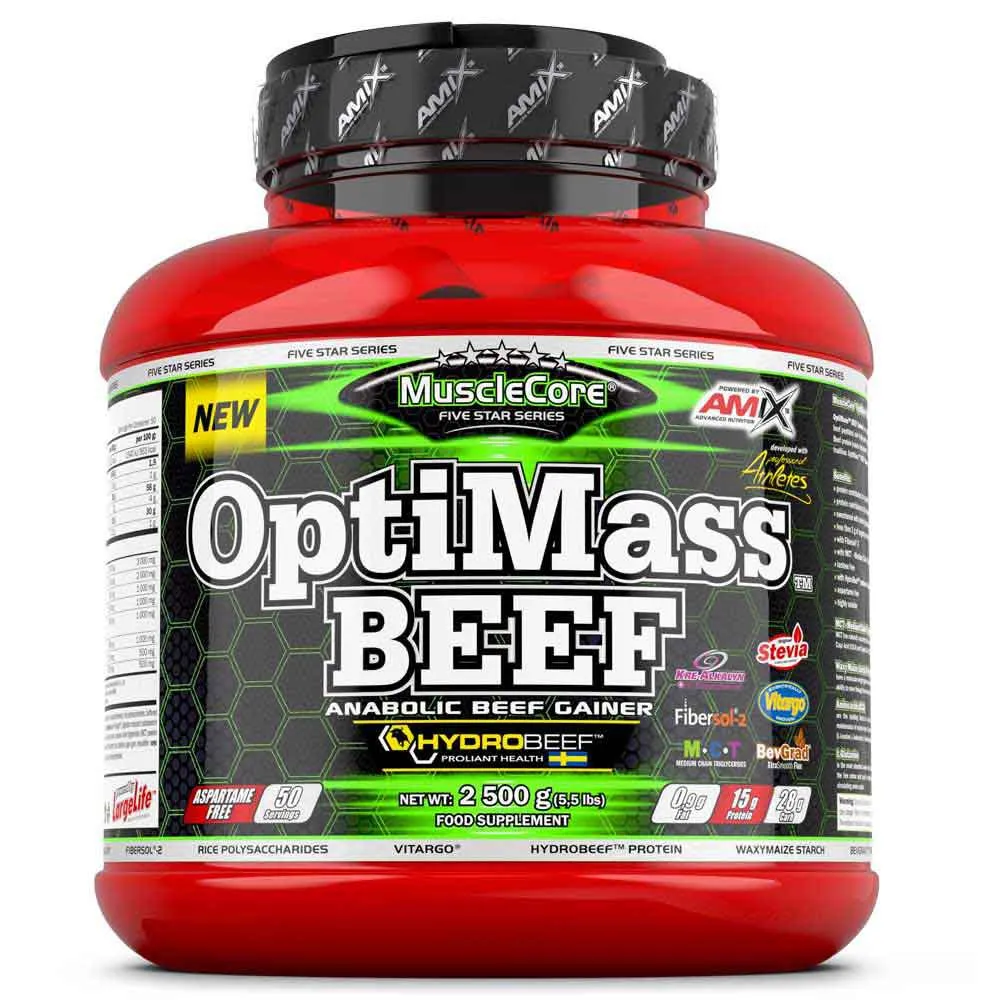 Amix Optimass Beef Protein Doppelte Schokolade Und Kokosnuss 2.5kg, One size
