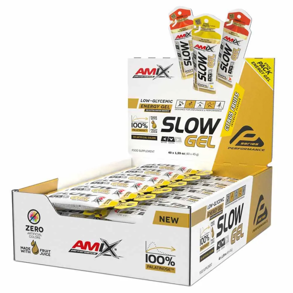 Amix Slow 45g Citrus Mix Schachtel Mit Energiegelen 40 Einheiten, Multicolor, One Size Amix Slow 45g Citrus Mix Schachtel Mit Energiegelen 40 Einheiten, Multicolor, One Size