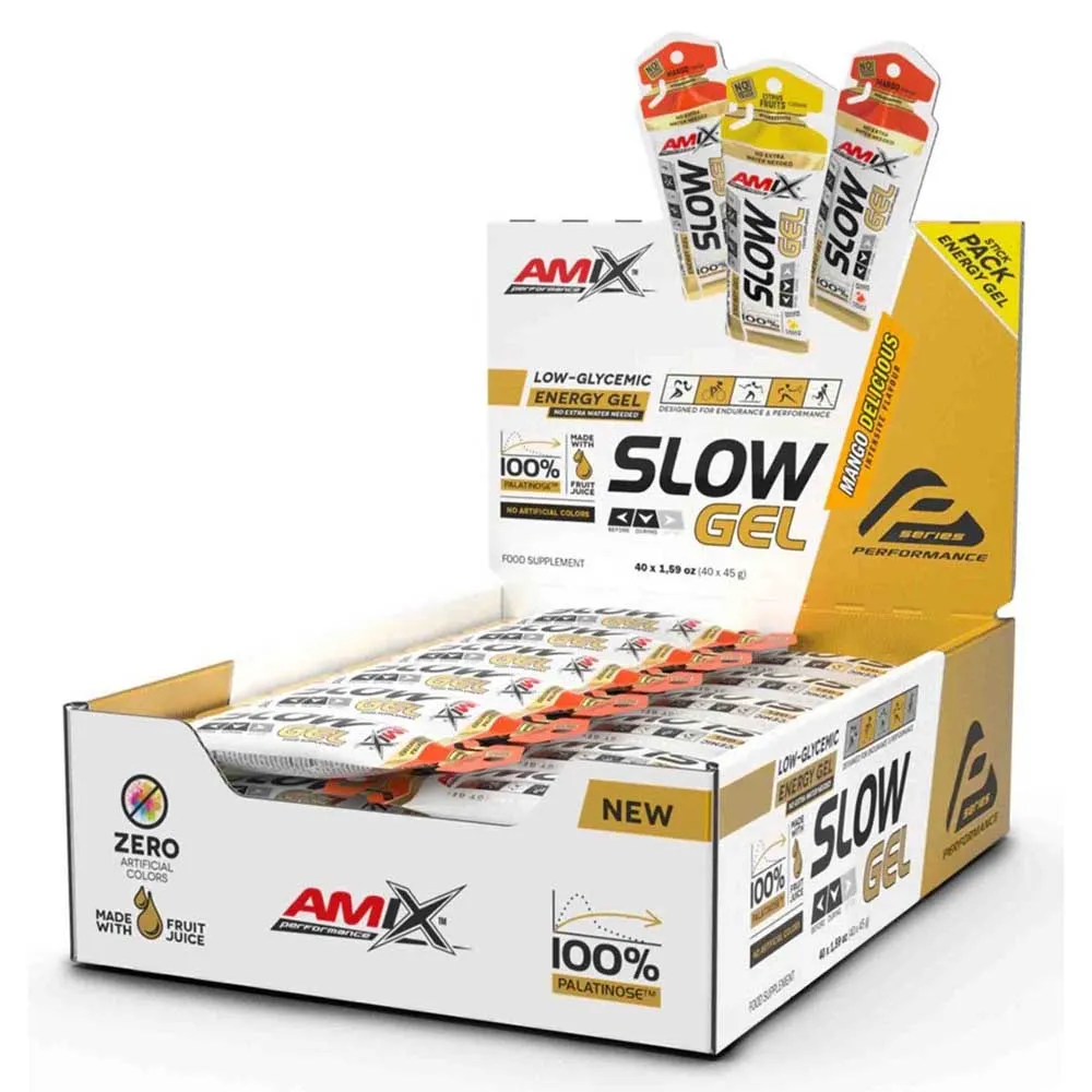Amix Slow 45g Mango Schachtel Mit Energiegelen 40 Einheiten, Multicolor, One Size