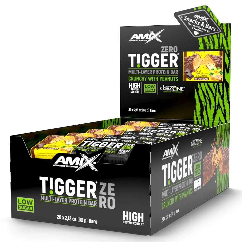 Amix Tiggerzero Multi-layer Proteinriegelbox Vanille Und Karamell 60g 20 Einheiten, One size Amix Tiggerzero Multi-layer Proteinriegelbox Vanille Und Karamell 60g 20 Einheiten, One size
