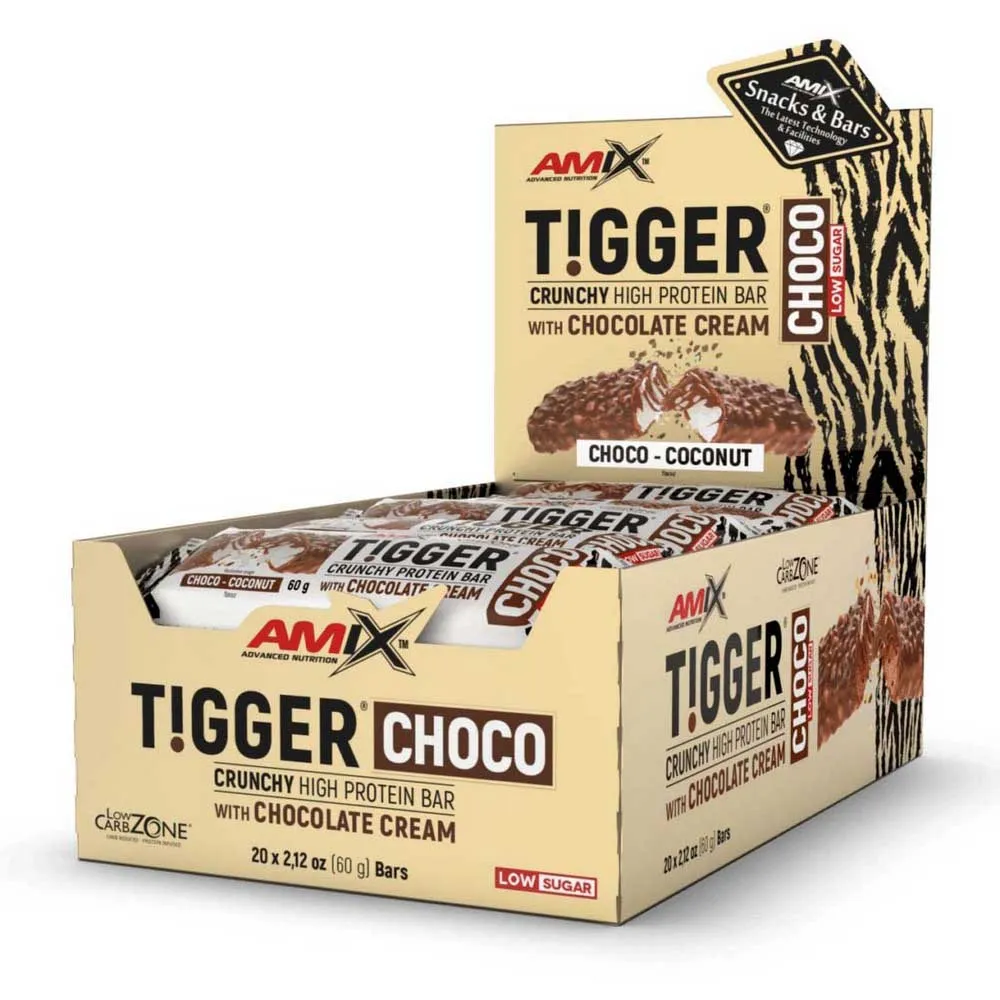 Amix Tiggerzero Proteinriegelbox Kokosnuss Und Schokolade 60g 20 Einheiten, One size