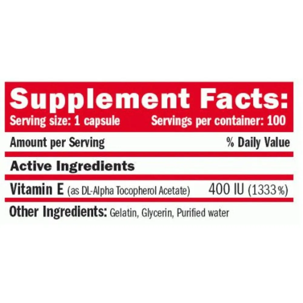 Amix Vitamin E 400 Ie 100 Einheiten, Uncolor, One Size Amix Vitamin E 400 Ie 100 Einheiten, Uncolor, One Size