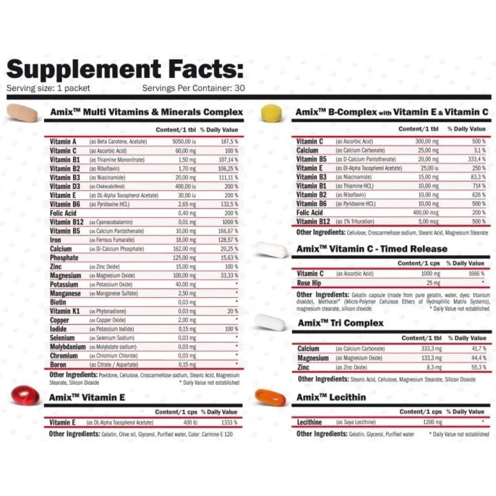 Amix Vitamins&minerals Tablettenbox Neutraler Geschmack 30 Einheiten, One size Amix Vitamins&minerals Tablettenbox Neutraler Geschmack 30 Einheiten, One size