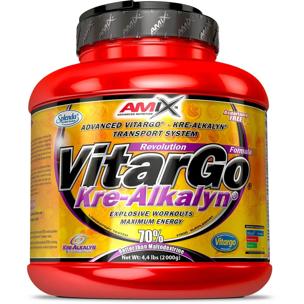 Amix Vitargo + Kre-alkalyn Kreatinpulver Zitrone 2kg, Red / orange, One Size Amix Vitargo + Kre-alkalyn Kreatinpulver Zitrone 2kg, Red / orange, One Size