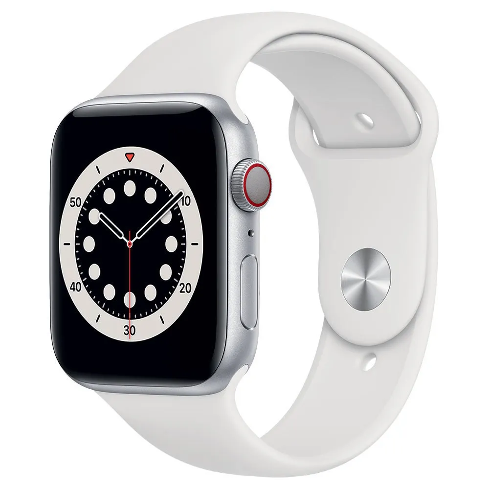 Apple Series 6 Gps+cellular 44 Mm Watch, Silver / white Apple Series 6 Gps+cellular 44 Mm Watch, Silver / white