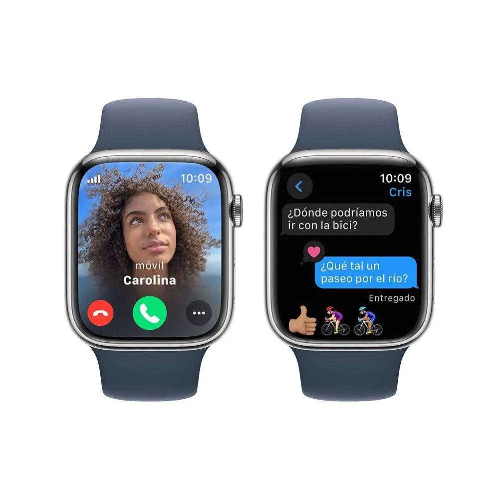 Apple Series 9 Gps+cellular 45 Mm Watch, Silver / steel blue Apple Series 9 Gps+cellular 45 Mm Watch, Silver / steel blue