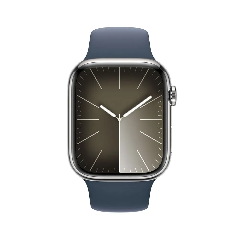 Apple Series 9 Gps+cellular 45 Mm Watch, Silver / steel blue Apple Series 9 Gps+cellular 45 Mm Watch, Silver / steel blue