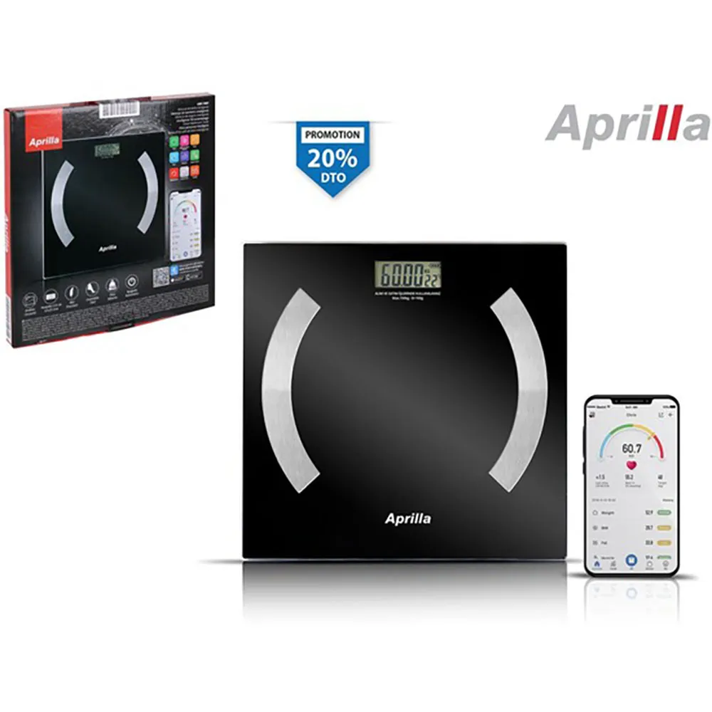 Aprilla Smarte Personenwaage Bluetooth 150kg, Multicolor, One Size Aprilla Smarte Personenwaage Bluetooth 150kg, Multicolor, One Size