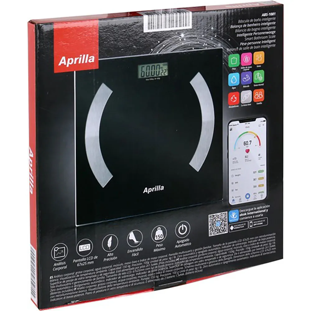 Aprilla Smarte Personenwaage Bluetooth 150kg, Multicolor, One Size Aprilla Smarte Personenwaage Bluetooth 150kg, Multicolor, One Size