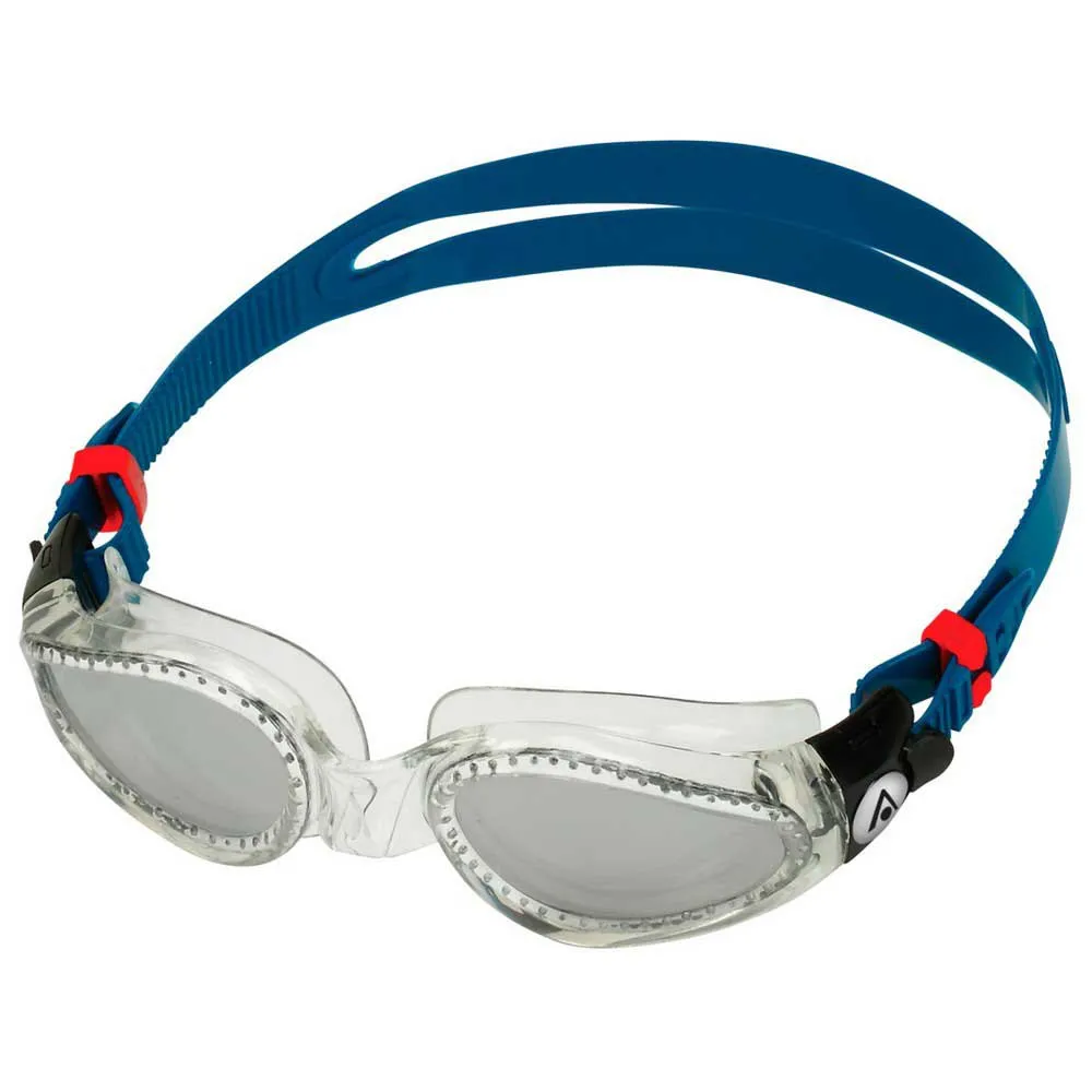 Aqua Sphere Kaiman Schwimmbrille Mit Spiegelglas unisex, Clear / petrol / silver titanium mirrored, One Size