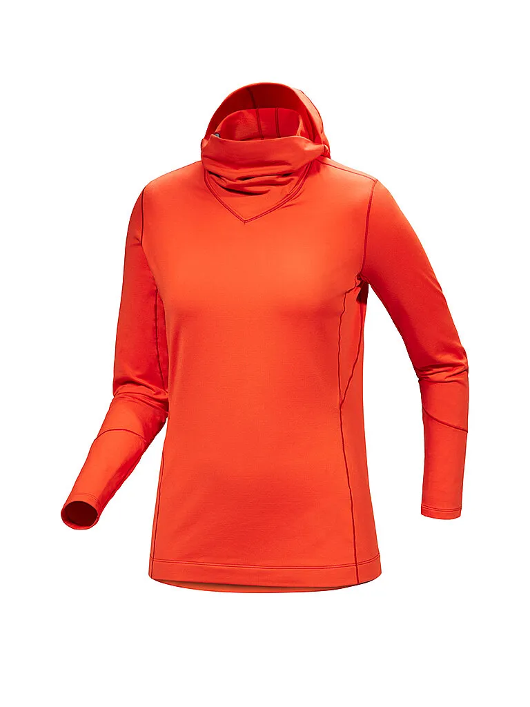 Arc'teryx Damen Funktionsshirt Rho Hoodie, Orange Arc'teryx Damen Funktionsshirt Rho Hoodie, Orange