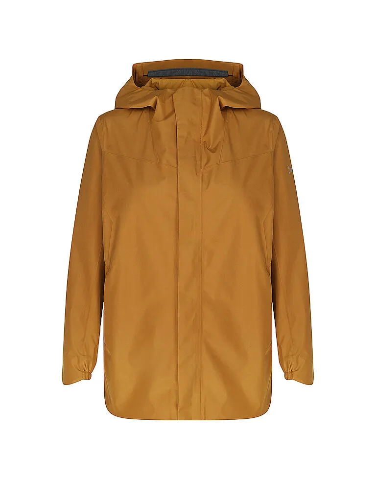 Arc'teryx Damen Softshell Wanderjacke Solano GTX Infinium Hoodie, Gelb