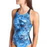arena Blue Flowers V Back Badeanzug