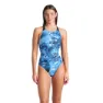 arena Blue Flowers V Back Badeanzug