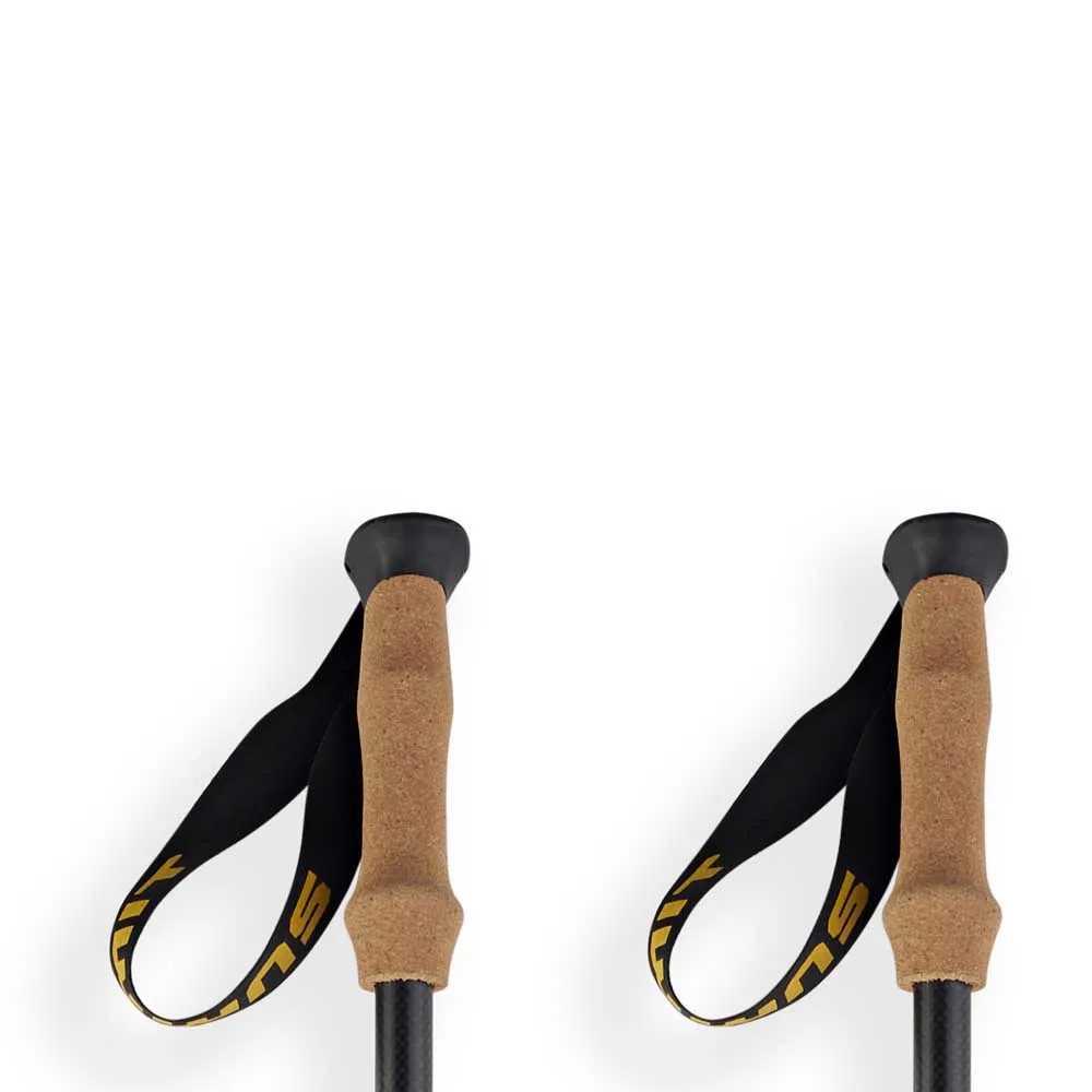 Arva Nepal Carbon 3 Parts Powerlock Cork Grip Stöcke, Black / gold, 105-135cm Arva Nepal Carbon 3 Parts Powerlock Cork Grip Stöcke, Black / gold, 105-135cm