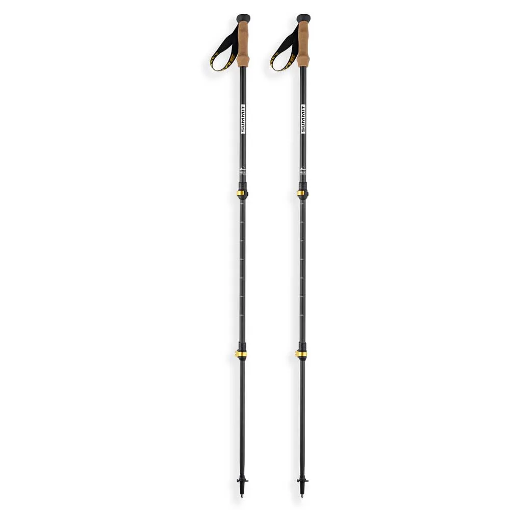Arva Nepal Carbon 3 Parts Powerlock Cork Grip Stöcke, Black / gold, 105-135cm Arva Nepal Carbon 3 Parts Powerlock Cork Grip Stöcke, Black / gold, 105-135cm