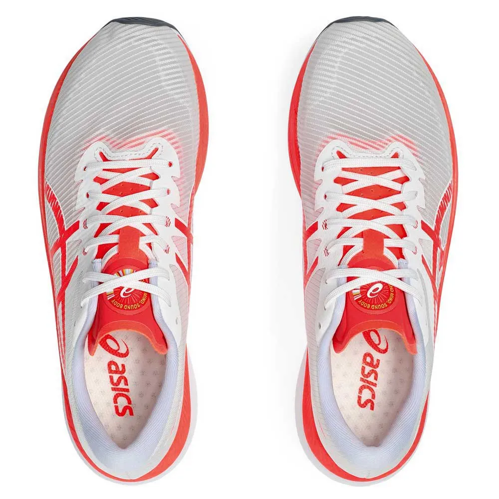 Asics Magic Speed 3 Laufschuhe male, White / sunrise red