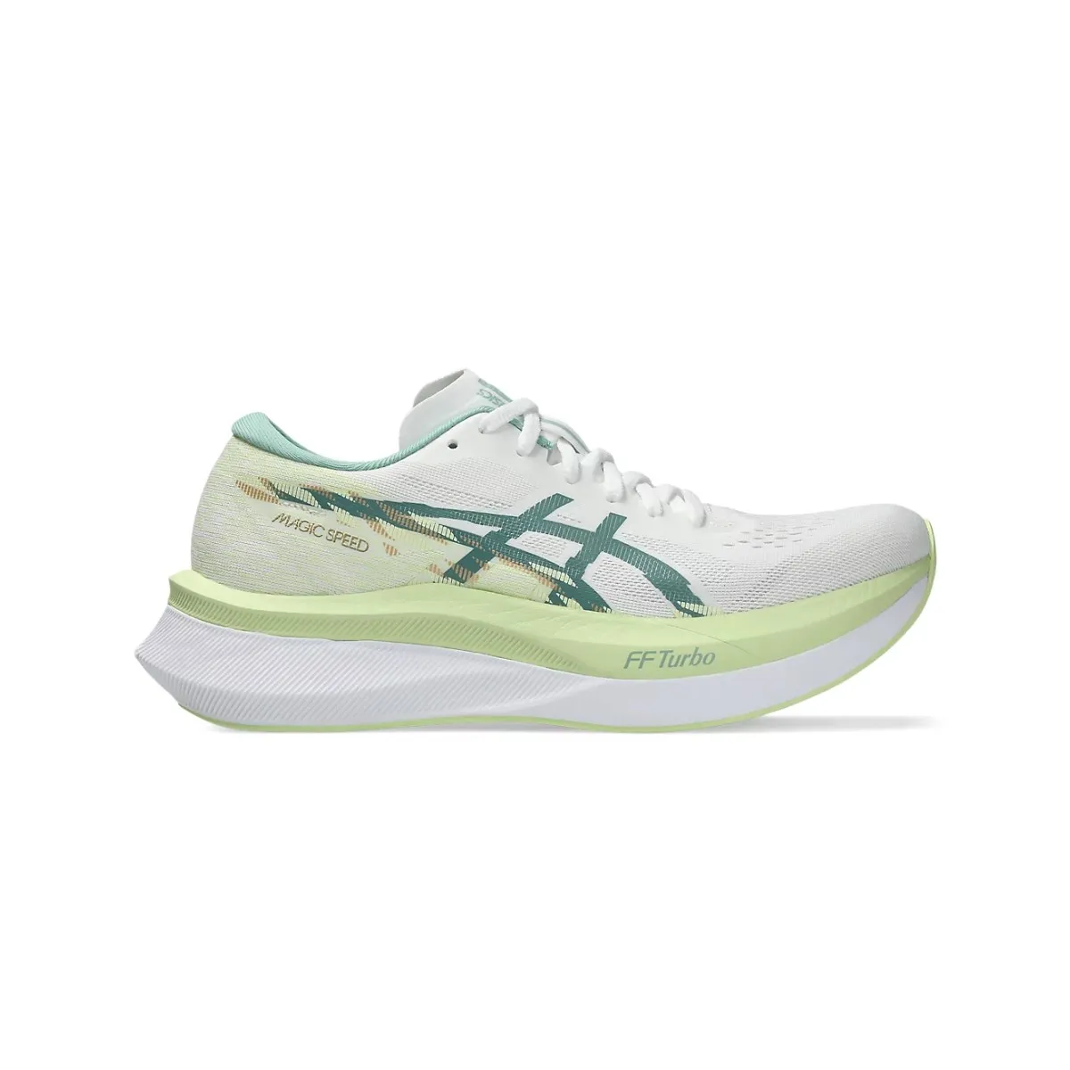 Asics Magic Speed 4 Damenschuhe, Weiß gelb