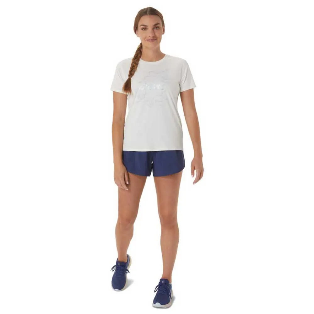 Asics Nagino Graphic Run Kurzarm-t-shirt female, Cream