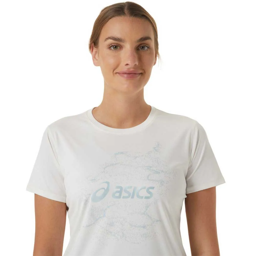 Asics Nagino Graphic Run Kurzarm-t-shirt female, Cream