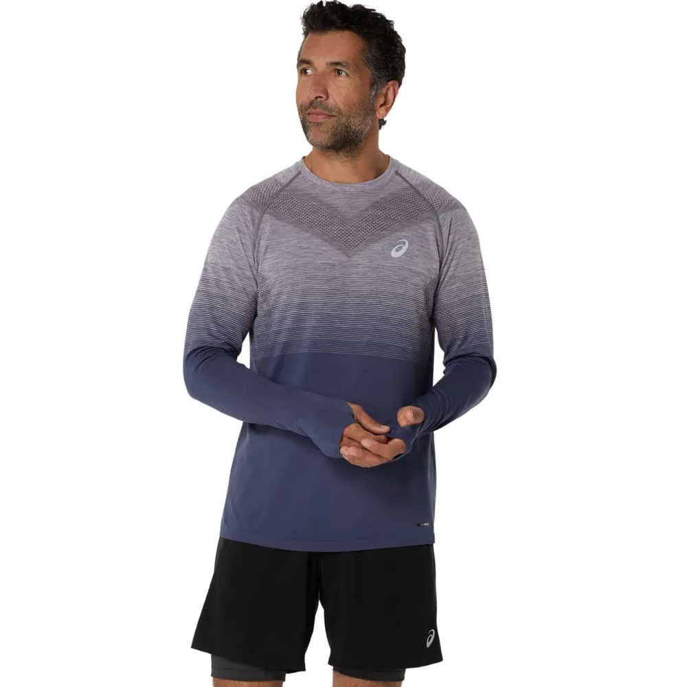 Asics Nahtlos Langarm-t-shirt male, Lavender grey / indigo fog
