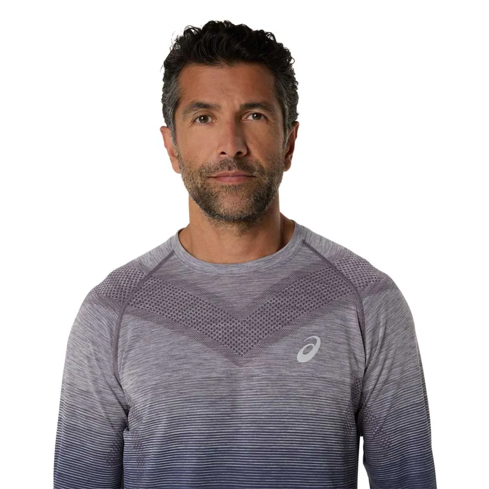Asics Nahtlos Langarm-t-shirt male, Lavender grey / indigo fog