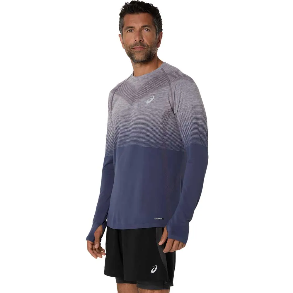 Asics Nahtlos Langarm-t-shirt male, Lavender grey / indigo fog