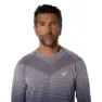 Asics Nahtlos Langarm-t-shirt male, Lavender grey / indigo fog