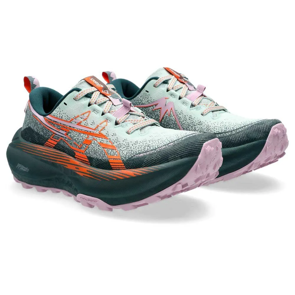 Asics Trabuco Max 4 Trailrunning-schuhe Refurbished female, Cold moss / nova orange