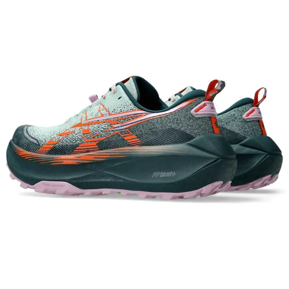 Asics Trabuco Max 4 Trailrunning-schuhe Refurbished female, Cold moss / nova orange