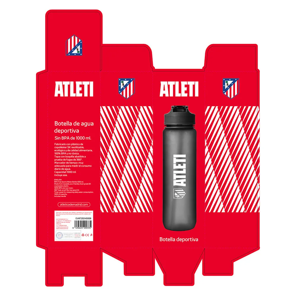 Atlet Thermosflasche 1l, Black, One Size Atlet Thermosflasche 1l, Black, One Size