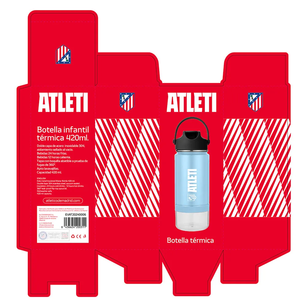 Atlet Thermosflasche 430ml, Blue, One Size