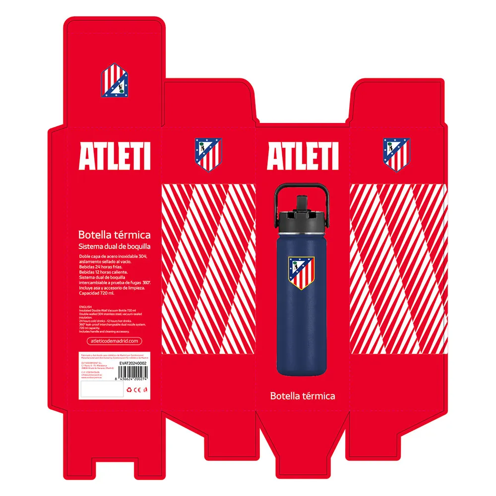 Atlet Thermosflasche 720ml, White / red, One Size Atlet Thermosflasche 720ml, White / red, One Size