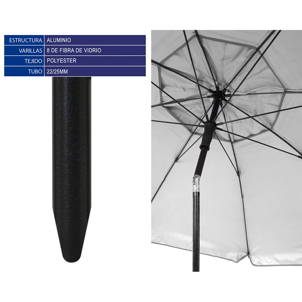 Atosa 22/25 Mm Orientable Oxford Aluminium Sonnenschirm 180 Cm Atosa 22/25 Mm Orientable Oxford Aluminium Sonnenschirm 180 Cm