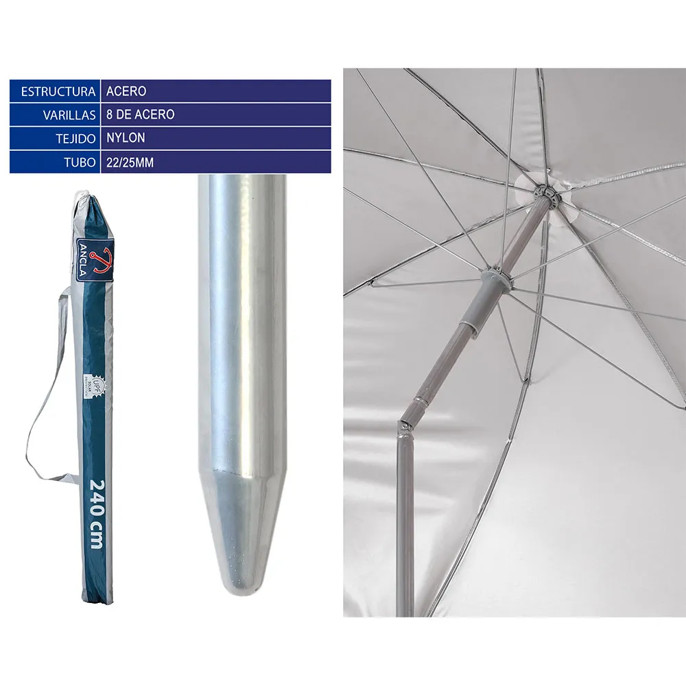 Atosa 240 Cm Orientable Metal Nylon Upf 22/25 Mm Sonnenschirm unisex, Multicolor, One Size
