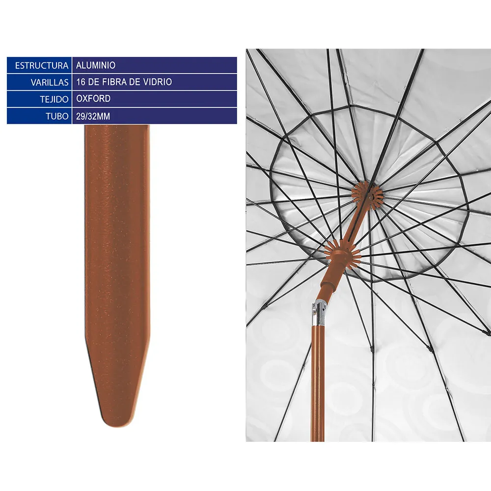 Atosa Ausrichtbare Orxford Aluminiumfransen 3 Verschiedene Sonnenschirme 29/32 Mm 240 Cm, Multicolor, One Size Atosa Ausrichtbare Orxford Aluminiumfransen 3 Verschiedene Sonnenschirme 29/32 Mm 240 Cm, Multicolor, One Size