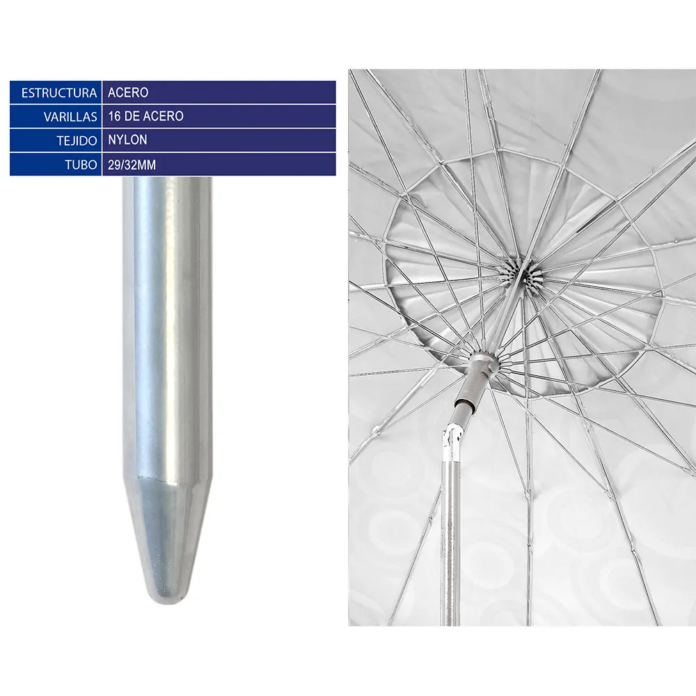 Atosa Nylon Schwenkbarer Sonnenschirm Mit Volant Upf 3 Sortiert 29/32 Mm 240 Cm Refurbished unisex, Multicolor, One Size