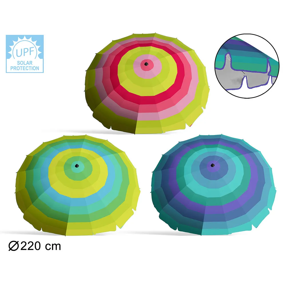 Atosa Nylon Wendbarer Rock/metall Upf 3 Sonnenschirm 29/32 Mm 220 Cm, Multicolor, One Size Atosa Nylon Wendbarer Rock/metall Upf 3 Sonnenschirm 29/32 Mm 220 Cm, Multicolor, One Size