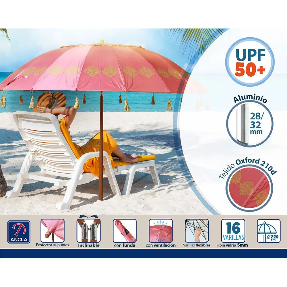 Atosa Sonnenschirm Für Den Strand 220 Cm Refurbished unisex, Pink, One Size