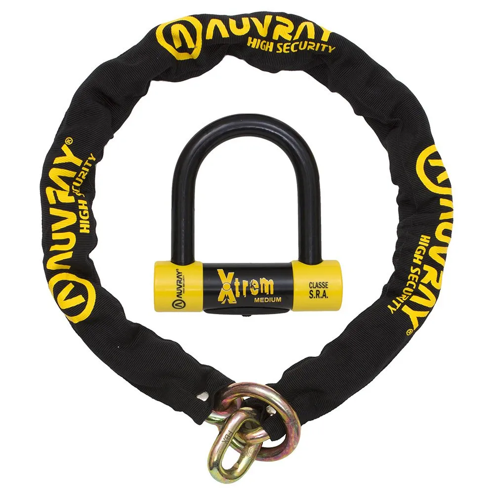 AUVRAY Disc Medium Loop D.13.5 100 Sra Kettenschloss, Black / yellow, One Size AUVRAY Disc Medium Loop D.13.5 100 Sra Kettenschloss, Black / yellow, One Size