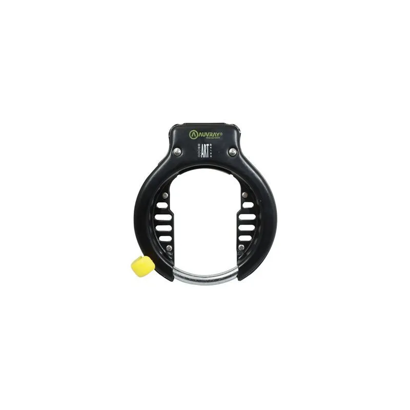 AUVRAY Fahrrad-Rahmenschloss mit Hufeisenbefestigung (kompatibel mit Plug 168945) Sicherheitsstufe 6/10 Megalock Unisex, schwarz, 10 x 62mm