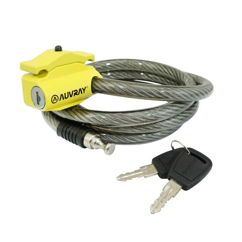 AUVRAY Kabelschloss mit Schlüssel für Sattel und Fahrrad S.Lock Unisex, grau, 12mm x 1.50m